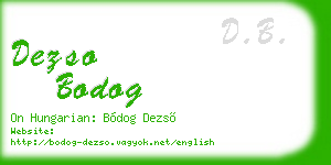 dezso bodog business card