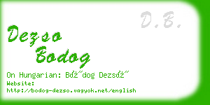 dezso bodog business card